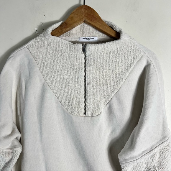 Perfectwhitetee tyra fleece 1/4 zip sweatshirt Size Large In Sugar 100% Cotton - Picture 8 of 14